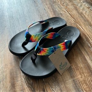 NWT! Men’s Chaco Chillos Flip Flop Dark Tie Dye Size 10